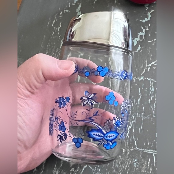 Blue floral vintage, glass, sugar decanter - libbey​ - Picture 4 of 9